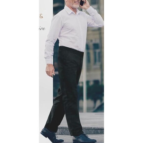 The Ruxford‎ Classic Collection Mens Black Elastic Waist Trousers Size XL senior - Picture 8 of 11